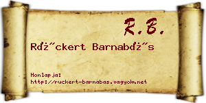 Rückert Barnabás névjegykártya