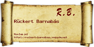 Rückert Barnabás névjegykártya